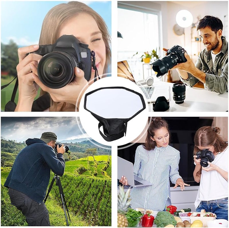 30 سم مظلة فلاش ثمانية الأضلاع قابلة للطي معدل إضاءة عالمي لكاميرات DSLR - Image 4